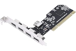 CERRXIAN 5 Ports PCI to USB 2.0 Expasion Card ，PCI Expansion Card USB Card for Desktop PC，PCI to USB 2.0 Hub Controller Adapter Individual