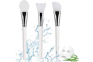 NIMISYRA 3 Pezzi Pennello per Maschera in Silicone Accessori per Trucco viso Applicatore di Fango Facciale Pennello da Miscelare Strumento con Punta Morbida