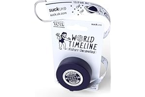 Suck UK World History Tape Measure | History Teacher Gifts | World Timeline Tape Measure | 3m Double Sided Measuring Tool with Historical Facts | Auto Locking | Gifts for Historians | Kids DIY Tools