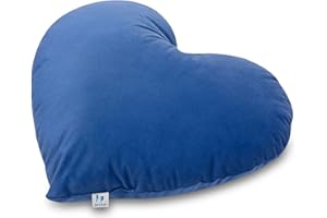 ‎PEPI MADE IN POLAND Pepi Herzkissen Kuschelkissen Herz Kissen Kinderzimmer - Kuschelkissen Flauschig - Kuschel Kissen mit Bezug Weiche Füllung Dark Blue