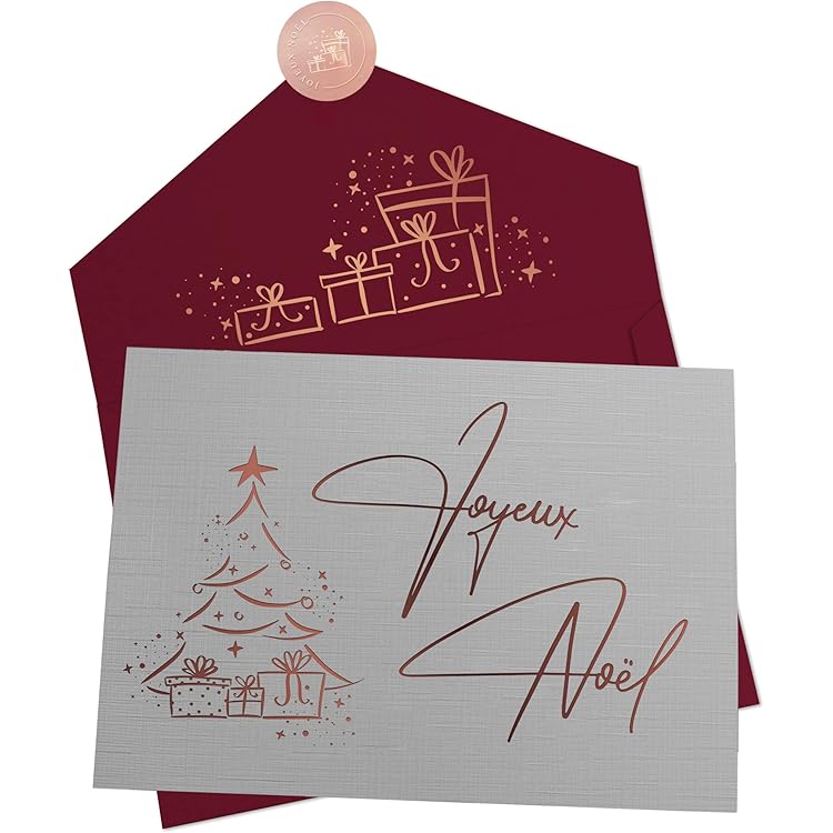 Yuqilin 15 Pièces Carte De Voeux Carte Noel Avec Enveloppe Pliable Christmas Cards 5 Modèles Classiques De Noël Cadeau Noel Avec Enveloppe Pour Famille Amis Camarades Classe Voisins