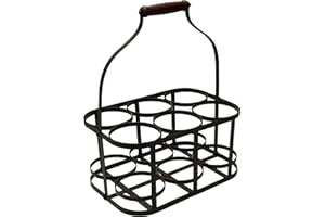 khevga Cesta de metal para 6 botellas