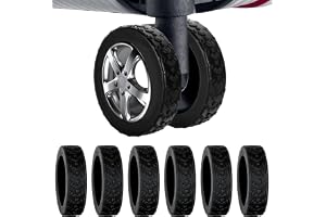 16Pcs Luggage Wheel Covers, Silicone Suitcase Wheel Cover for 2-2.4in Spinner Wheel, CAnti-Noise, Anti-Dust & Scratch, Carry On Luggage Wheels Protector, Essential Travel Accessories (Black)
