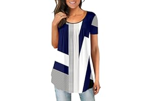 Magritta Womens Blouse Summer Short Sleeve Shirt Crew Neck Casual T-Shirt Tunic Tops