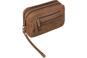 STILORD 'Nero' Sac de Poignet Homme Cuir Vintage Sac à Main pour Tablette 8,4 Pouces Sacoche à idéal comme Portefeuille Porte-Monnaie