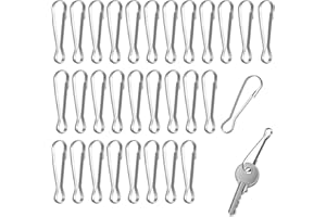 Cobee Flag Pole Clip, 30pcs Stainless Spring Clips Hooks for Grommeted Flag, Flag Pole Snaps Hook, Stainless Steel Flagpole Accessories for Grommeted Flag, Key Chain, Socks, Clothesline(40mm)