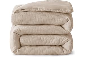 Whale Flotilla 7.5 Tog Double Size Duvet, Luxury Reversible Soft Coverless Duvet, Lightweight Down Alternative Comforter Bedding Set for All Seasons, 200x200 cm, Beige