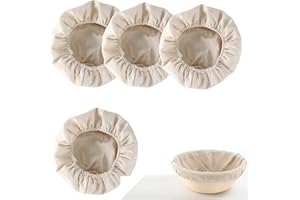 MAONATIVEY 4 Piezas Fermentación Bolsa Forro de Tela, Forro de Tela de Cesta de Panificación Forro de Tela Ovalado para Canasta a Prueba de Pan Forro de Tela