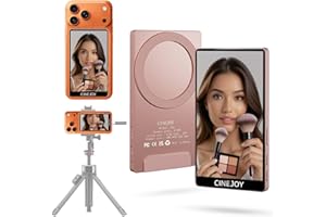 EACHSHOT CineJoy M2 Vlog Selfie Monitor Bildschirm für iPhone 15 und neuere Modelle, 4K 120fps Magnetischer Rückfahrkamera-Monitor mit Mikrofonanschluss für Live-Streaming, TikTok (4.02" Rosa)