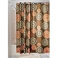 iDesign Bazaar Fabric Shower Curtain, Polyester Shower Screen with Bold Pattern Design, Brown