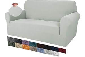 MAXIJIN Creative Jacquard Couchbezüge für 2-Sitzer, Super Stretch rutschfeste Liebessitz Sofabezug für Hunde Haustierfreundliche elastische Protector Loveseat Schonbezüge (2 Sitzer, Elfenbein)