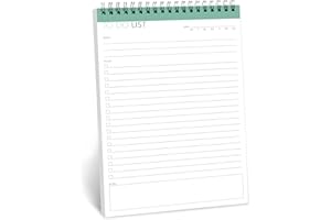 KMQOY To Do List Notepad - Daily Planner Undated 52-Sheet Tear-Off Sheet, Spiral Daily Planner Notebook, 6.7×9.8 Inch Planning Pad Checklist Productivity Notepad with Goals and Notes Section.