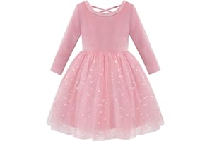 Miyanuby Toddler Girls Fall Winter Dresses Baby Girls Clothes Velvet Tulle Twirl Dress Long Sleeve Princess Party Dress for Infant Baby Girls