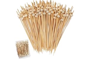 MKEMKA 100 Stk Spieße Fingerfood, Cocktailspieße, Holz Cocktail Sticks, Rote Perlen-Cocktailspieße, Spiesse für Snacks Fingerfood, Partyspieße, Bowle Piekser, Perfekt für Obst am Spieß und Partydekoration