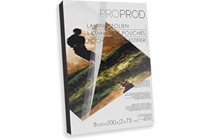 PROPROD Premium Pack de 100 Pochettes de plastification A3 75 microns finition brillante Transparent