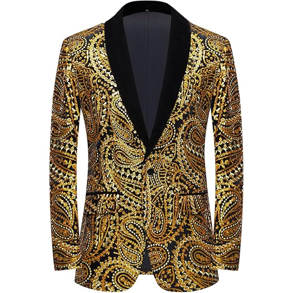 Allthemen Heren Casual Blazer Paisley Jacquard Pakjacks Slim Fit Bloemenprint Stijlvolle Blazerjassen Chique Jassen, Zwart, XS