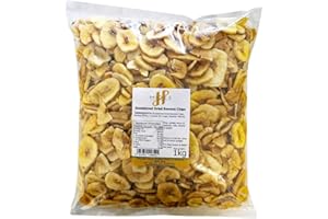Hides Fine Foods - Banana Chips 1kg - Suitable for Vegetarians - Baking - Granola - Breakfast - Snacking - Desserts - A Good Source of Magnesium, Vitamin A, and Iron.