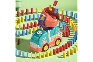 BAKAM Automatic Domino Train Toys for Ages 5-7 Boys, Kids STEM Domino Truck Toys with 102PCS Dominoes and Mixer, Boys Birthday Gift Toys Age 4-6