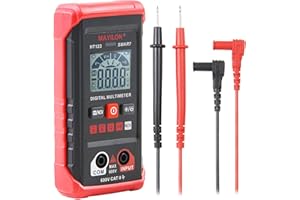 Voltmetro, MAYILON HT123 Multimetro Digitale Tester Elettricista, 4000 Conta Misurazione Smart con NCV, Autoranging, Misura Intelligente Tensione AC/DC, Resistenza, Continuità