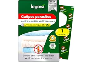 Legona Trichogramma Mites des vêtements - 1 Carte à 1 Livraison - Anti-Mites Naturel - Produit performant Contre Les Mites