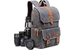 UBAYMAX Professional Plecak na lustrzankę cyfrową kompatybilny z Canon Nikon Sony, duży plecak na lustrzankę Wyściełany płótnem woskowanym plecak na aparat z uchwytem na statyw