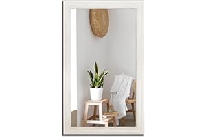 ‎RAMIX Spiegel MIT Rahmen 32 GRÖßEN 70/50, 50/70cm, 12 Farben Rahmen, Handgefertigte, breiter Fester Rahmen, Stabiler Rückwand, Rahmenleiste: 60x20mm, Farbe: Eichen Weiß