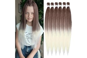 YDDM Capelli finti per treccine 26 pollici 6Pack Easy Braiding hair extension capelli extension per treccine africane treccia all'uncinetto estensioni dei capelli (26 pollici, 30-613#)