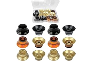 IRENWARL 12pzas perilla de volumen de guitarra, perilla de potenciómetro, perillas de bajo de guitarra eléctrica, perilla de e-guitarra, perillas de potenciómetro con palabra, para tono de volumen de velocidad