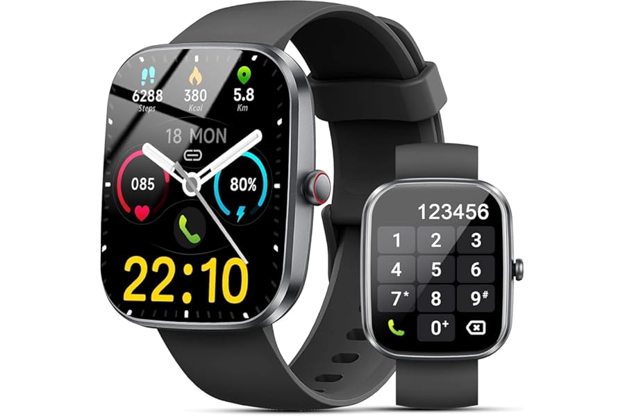 Smartwatch for Men and Women, 1.96 Inch HD Smartwatch with Call/Answer, 112+ Sports, 24/7 Fitness Tracker with Heart Rate Monitor Pedometer Sleep Pedometer, Waterproof IP68 Smart Watch for Android iOS