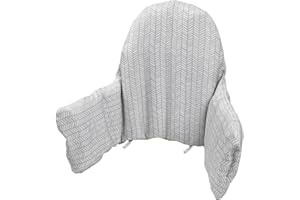 LOMGWUMY High Chair Cushion Pad for IKEA Antilop Highchair, High Chair Seat Pad, Built-in Inflatable Cushion, Soft and Comfortable, Baby Sitting More Comfortable (Gray Stripes)