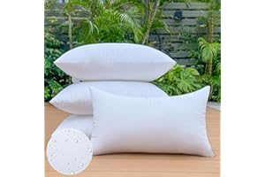 OTPIPCS 30x50 cm Outdoor Kissenfüllungen 4er Set wasserdichte Lendenkissen für Gartenmöbel Sofa & Terrasse Weiße Rechteckkissen mit Premium-Füllung Wetterfest & Dekorativ Couch Cushions