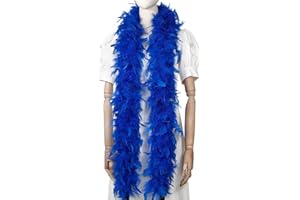 Larryhot 60g Blue Feather Boa - 2 Yards Turkey Boa Feathers for Party Bulk,Christmas,Wedding Centerpieces,Costume,Concert,Pet and Home Decoration (Blue)