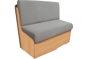 SYLC 2 Stücke Wohnmobil Esstischkissenbezüge Jacquard Ersatzbezüge Für Wohnwagen Bezug Für RV Esstischsitzbezüge Anhänger Überzügen Sofakissen (Light Grey,Set of 2)