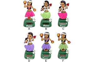 EAYOLY Bambola Hawaiana Solare, Danza Hawaiana per Auto, Figura Hawaiana A Energia Solare, Statuetta Solare Danzante Movimento per Davanzale, Cruscotto, Auto, Ufficio (6PCS)