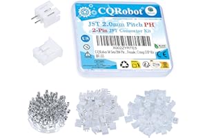 CQRobot JST PH 2,0 mm Pas 2-Broches Electroniques Connecteurs IC Fiches Mâle, Prises Femelle Boîtier et T Forme Sertir Borne. 50 Ensembles/200 Pièces Assemblage de Câble Adaptateur Fil à Carte.