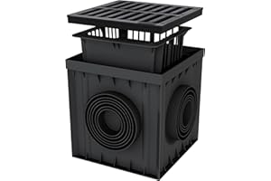 VERDONE Hofablauf 300x300 Kunststoffrost Gartenablauf Bodenablauf Regensinkkasten Regenablauf Hofeinlauf A15 1,5 Tonnen Gully Gulli Hofsinkkasten 30x30 cm