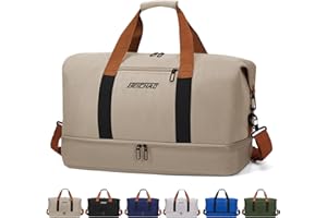 RUYI Torba sportowa dla kobiet i mężczyzn, torba podróżna z przegrodą na buty i kieszenią na mokre ubrania, dużej pojemności, lekka torba treningowa wodoodporna, do pływania, na podróże, do sportu, fitness