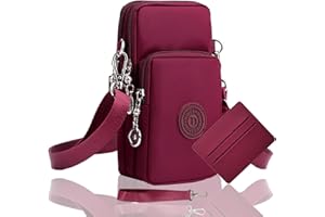 LYJOW Handytasche Zum Umhängen Damen Handy Tasche Umhängetasche Mit Geldbörse Zum Umhängen Mädchen Mit Kopfhörer Eingang Schultertasche Handytaschen Verstellbar Abnehmbar Schultergurt Armtasche Sportarmband