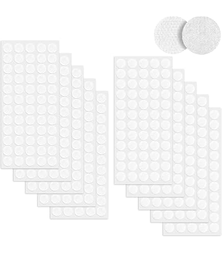 Vinabo Klettaufkleber 1080 Stück - Runde Klettpunkte 10mm, Selbstklebend
