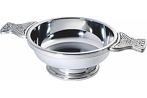 Wentworth Pewter - Large Pewter Quaich Whisky Tasting Bowl Loving Cup Burns Night