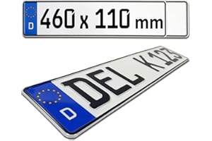 ‎AUTDER Kfz Kennzeichen / Euro Nummernschild Deutschland - 460mm x 110mm