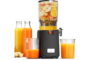 ‎LINKCHEF LINKChef Entsafter Slow Juicer, Entsafter Gemüse und Obst Testsieger, 130MM Öffnung und 1,8L Juicer Machine mit Umkehrfunktion, Einfache Installation, Leicht zu Reinigen, 100% BPA Frei, 250W