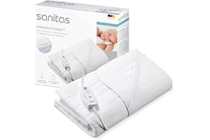 Sanitas SWB 21 Scaldaletto in morbido pile, con pratiche cinghie di fissaggio, sistema di sicurezza, 3 livelli di temperatura, lavabile in lavatrice, con 150 x 80 cm adatto per materassi standard
