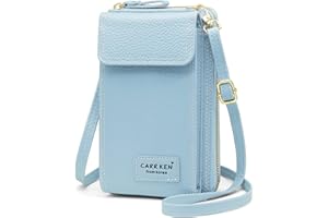 REETEE Borsa a Tracolla per Cellulare Portafoglio Donna in Pelle Borsa Piccola Tracolla Donna Pochette Portafogli Portamonete Donna con Tracolla Borsa Porta Cellulare (blu-1)