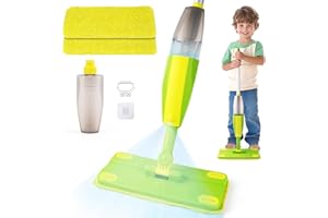 EURYUNG Montessori Mop do zabawy z funkcją spryskiwania – zestaw do czyszczenia podłóg dla małych dzieci | zabawka dla dzieci od 3 lat, zestaw do czyszczenia, zabawka Montessori, zabawka do sprzątania prac