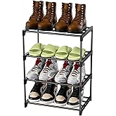 Magrimaxio Zapatero de 4 Niveles, Estantería de Metal para 8 Pares de Zapatos, Zapatera de Almacenamiento, Estantería de Zapa