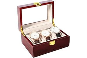 Uten Présentoir Boîte Coffret à Montre Bijoux Coffret de Rangement avec Serrure Ecrin Homme Femme en Bois