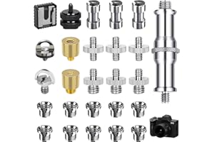 Nizirioo 26 Stück Kamera Schraube: 1/4"" auf 3/8"" Gewindeschraube Kamera Schrauben Adapter Set Zollschrauben Kamera Stativgewinde, Edelstahl Material, für Stativ, Einbeinstativ, Kugelkopf