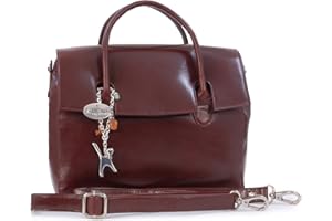 Catwalk Collection Handbags - Vera Pelle - Borsa a Tracolla da Lavoro/Borse a Mano/Spalla/Messenger/Borsa Business/Tracolla Regolabile e Rimovibile - Per iPad/Tablet - Ella