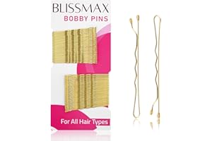 BLISSMAX Blonde Bobby Pins 50 Pcs, 5cm Long Hair Grips, Thicker & Strong Pins for All Hair Types – Golden Hair Pins for Hair Styling Makeup Weddings and more……